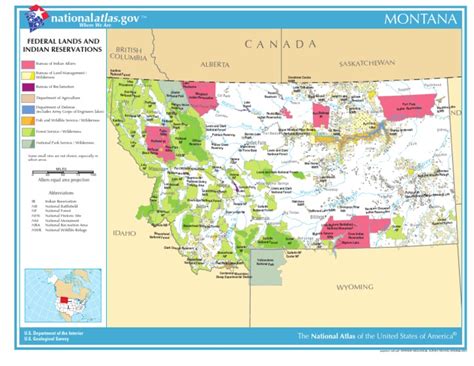 Map of Montana - Federal Lands and Indian Reservations | Montana | Western United States | Free ...