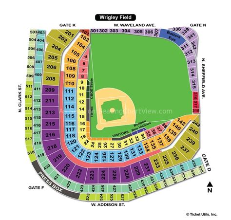 Wrigley Field, Chicago IL - Seating Chart View