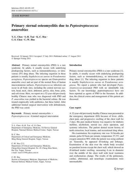 (PDF) Primary sternal osteomyelitis due to Peptostreptococcus anaerobius - DOKUMEN.TIPS