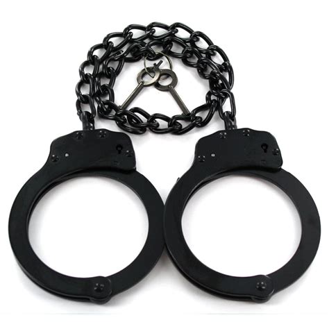 Professional Grade Handcuffs & Leg Cuffs - Stainless Steel - Black