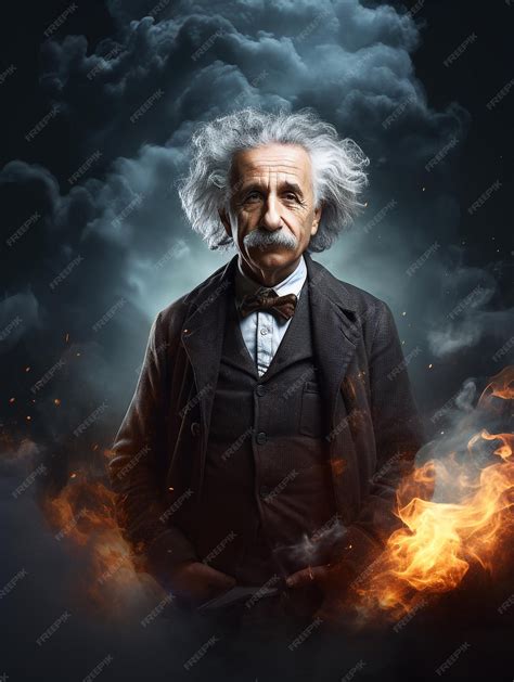 Premium Photo | Albert Einstein with Science Cosmic Background