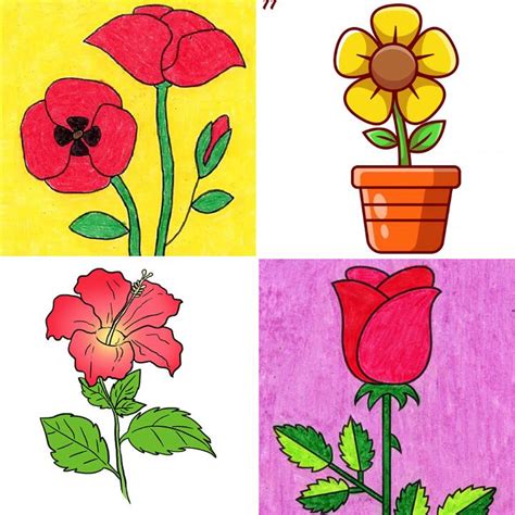 35 Easy Flower Drawing Ideas - How to Draw a Flower