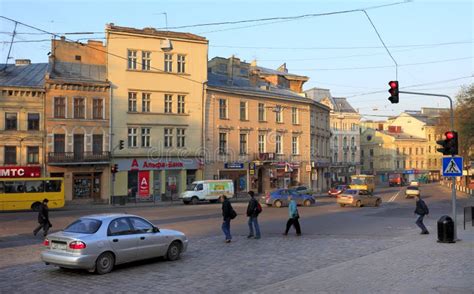 Lviv, Ukraine - Historic City Center, Old Town Quarter and Galicyjska Street Editorial Stock ...