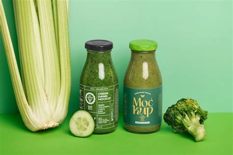 Premium PSD | Healthy and nutritious green drink mock-up
