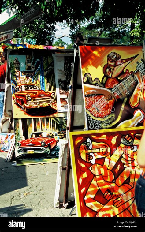 Cuba Havana La Habana Habana Vieja Colourful Cuban art for sale in Stock Photo: 5158919 - Alamy