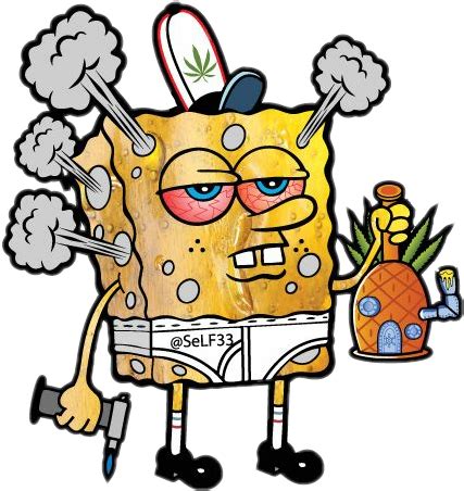 stoned spongebob weed sticker - Pro Sport Stickers