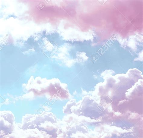 Blue Sky Background With Pink Clouds Stock Photo, Picture And ...