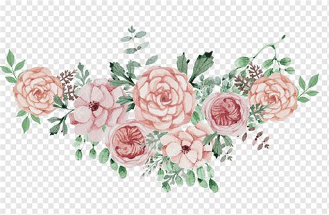 Poster Wedding Flower, Watercolor flowers flower cluster, pink flower swag, watercolor Painting ...