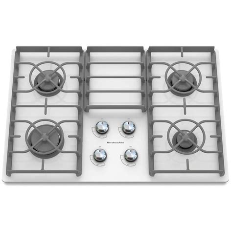 KitchenAid Architect Series II 30 in. Gas-on-Glass Gas Cooktop in White ...