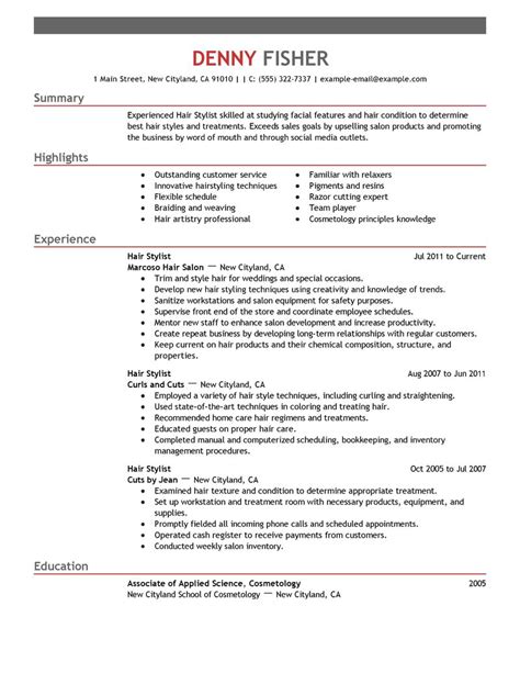 Best Hair Stylist Resume Example | LiveCareer