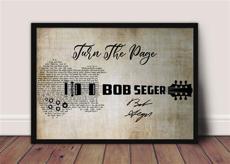 Bob Seger Turn The Page Lyrics Poster Back In 72 Bob Seger | Etsy