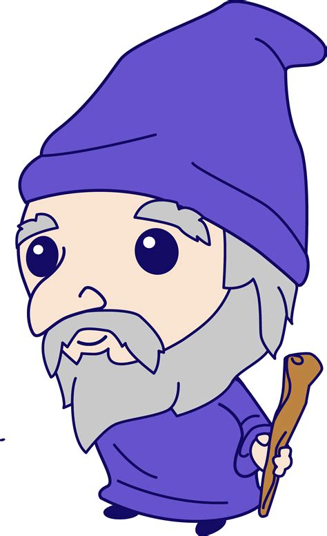 Cute Little Wizard - Free Clip Art