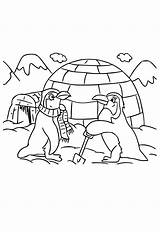 Igloo Coloring Pages Color Draw Clipart Drawing Template Printable  sketch template