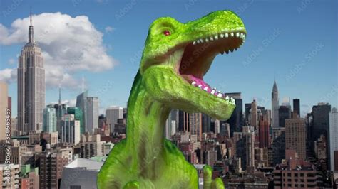 Tyrannosaurus rex Dinosaur in New York City Stock Video | Adobe Stock