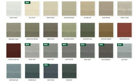 James Hardie Siding Color Chart Options