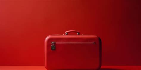 Premium AI Image | Red travel suitcase on red background Trip concept Generative AI