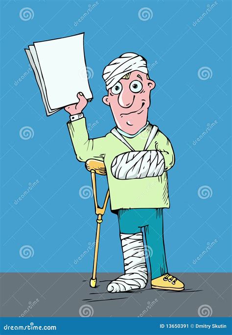 Man in Bandages, Injured in Crash Stock Vector - Illustration of heat ...