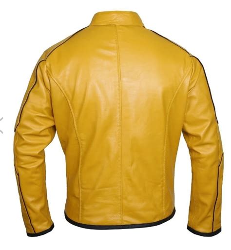 Mustard Yellow Motorcycle Leather Jacket For Men