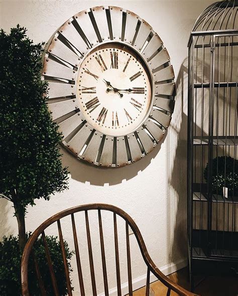 Farmhouse oversized wall clock♡ | Oversized wall clock, Farmhouse decor, Wall