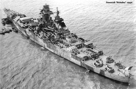 French Navy 1943, Richelieu | Battleship, Navy ships, Heavy cruiser