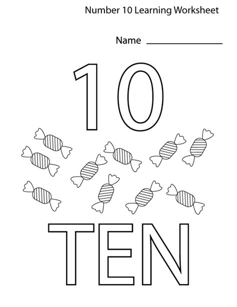 Number 10 Worksheets for Preschool | Activity Shelter