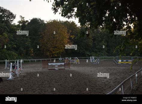 horse show jumping obstacles Stock Photo - Alamy