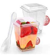 Amazon.com: 100pack 5oz Clear Plastic Dessert Cups With Lids And Spoons ...