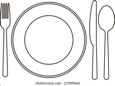 Plate Knife Spoon Fork Stock Vector (Royalty Free) 117899641 | Shutterstock