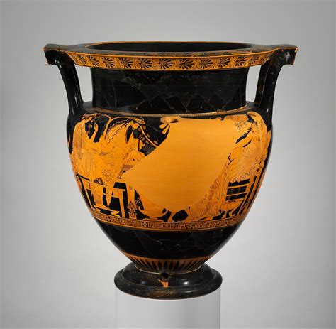 Attributed to the Troilos Painter | Terracotta psykter-column-krater (vase for chilling and ...