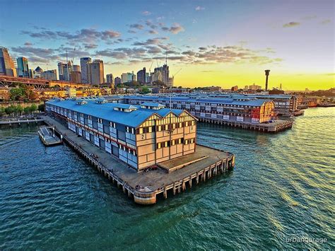 "Aerial Photograph of Old Sydney Town Pier Wharf on Dusk" by urbangarage | Redbubble