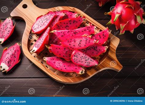 Tropical Dragon Fruit or Pitaya Stock Illustration - Illustration of color, closeup: 289634096