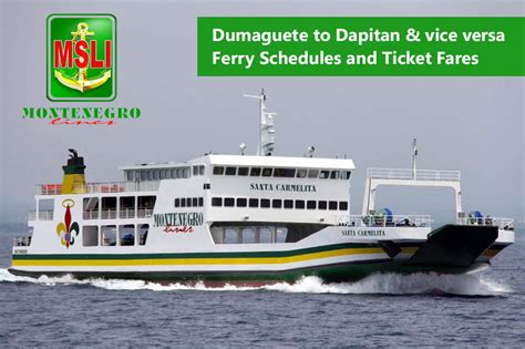 2020 Montenegro Lines Dumaguete-Dapitan: Schedule, Fare and Booking