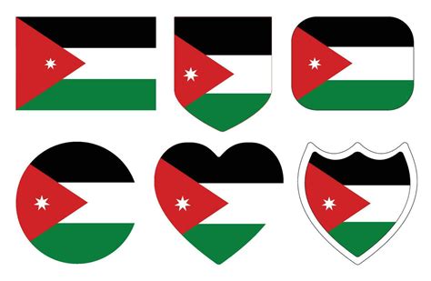 Jordan flag set. Flag of Jordan in design shape set. 24901714 Vector ...