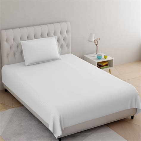 Buy Plain White Bedsheet Single Cotton | Plain White Bedsheet