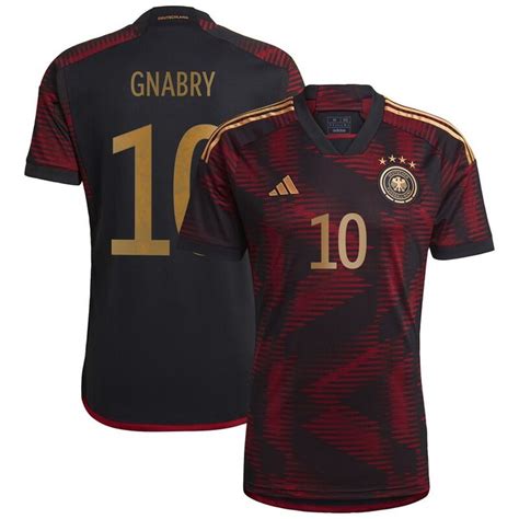 Men's adidas Serge Gnabry Black Germany National Team 2022/23 Away ...