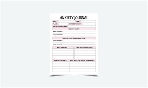 Anxiety Journal kdp interior 25283080 Vector Art at Vecteezy