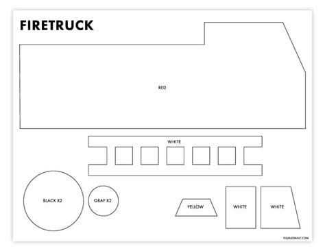 Shape Fire Truck Craft Template