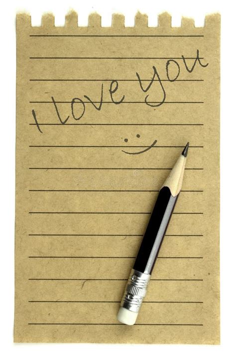 Handwriting I Love You on a Natural Note Paper Stock Photo - Image of handwriting, natural: 24536252