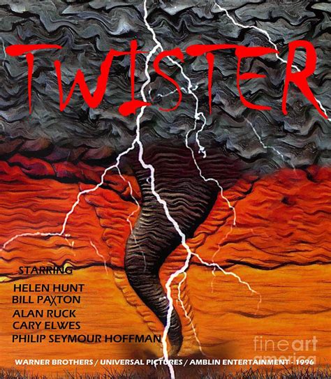 Twister retro movie poster add Mixed Media by David Lee Thompson - Fine ...