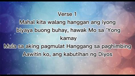 Kabutihan ng Diyos (Goodness of God) Song with Lyrics - YouTube