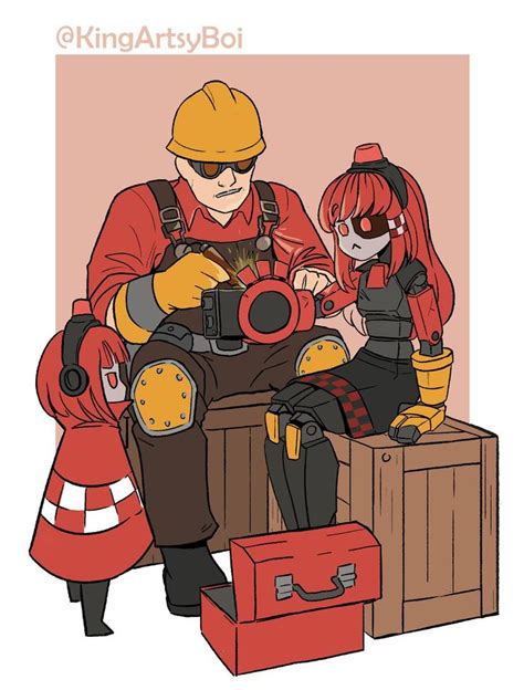 Engineer being a dad caring for Mimi Sentry while Mini Sentry Chan ...