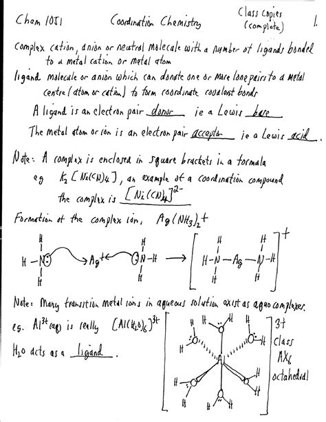 Coordination chemistry complete summary (notes) - Chem 1051 - Studocu