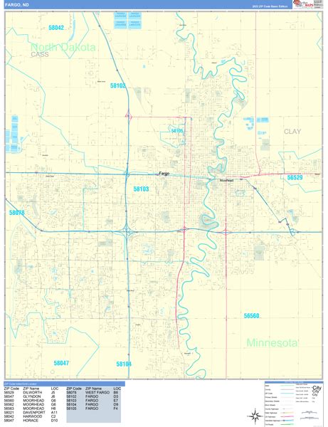 Zip Code Wall Map Of Fargo Nd Zip Code Map Laminated Home | Images and ...