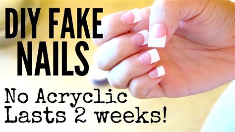 DIY FAKE NAIL TUTORIAL THAT LASTS TWO WEEKS | NO ACRYLIC | Fake nails ...