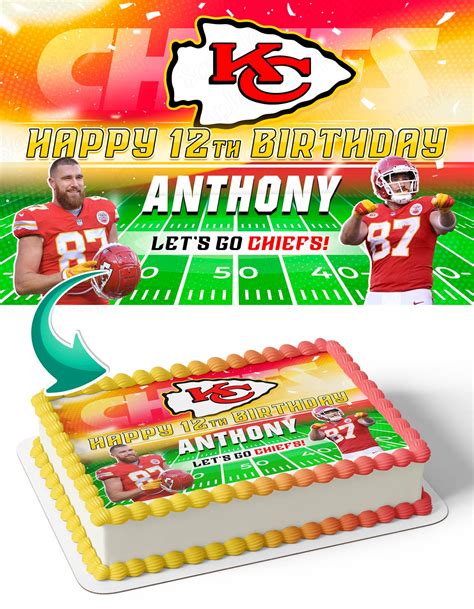 Travis Kelce Kansas City Chiefs Edible Cake Toppers – Edible Cake Topper Corp