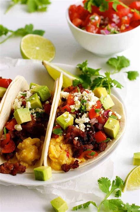 Mexican Breakfast Tacos (Chorizo and Egg) | RecipeTin Eats