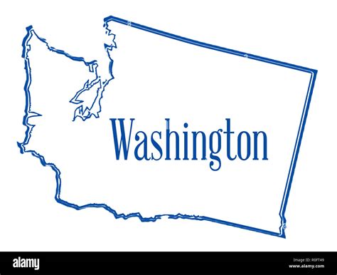 Outline map of the state of Washington Stock Photo - Alamy