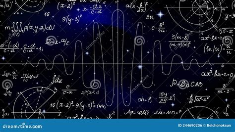 Astrophysics Vector Seamless Background with Handwritten Math Plots, Figures, Tasks Stock Vector ...