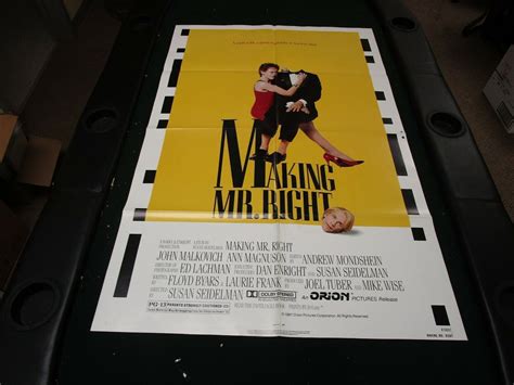 One Sheet Movie Poster Making Mr.Right 1987 John Malkovich Ann Magnuson ...