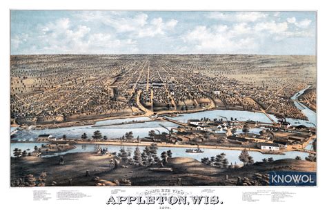 Beautifully detailed map of Appleton, Wisconsin in 1874 - KNOWOL